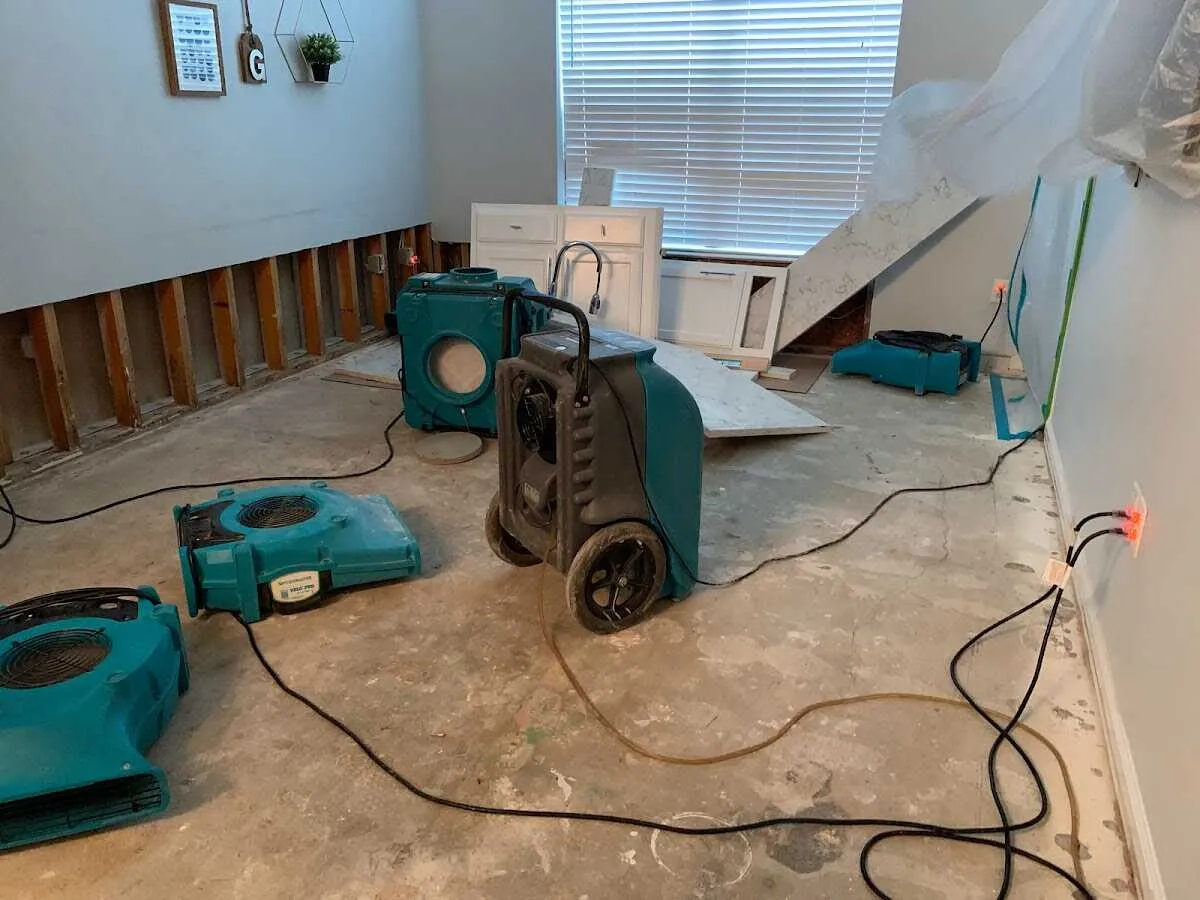 Dehumidifier in flood-cut room for Water Extraction & Removal in New Whiteland